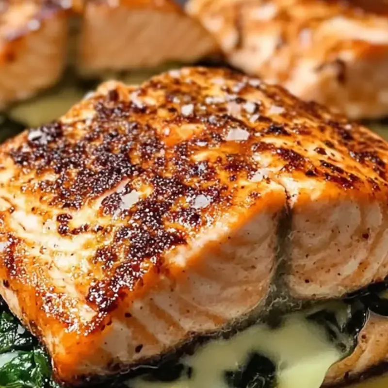Blackened Salmon Stuffed with Spinach and Parmesan — A Deliciously Elegant Dinner