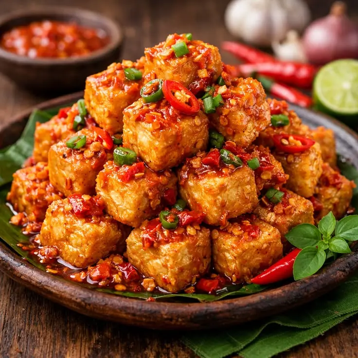 Spicy Garlic Chili Tofu