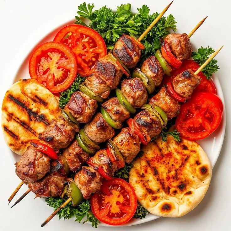 Grilled Beef Kebabs with Vegetables