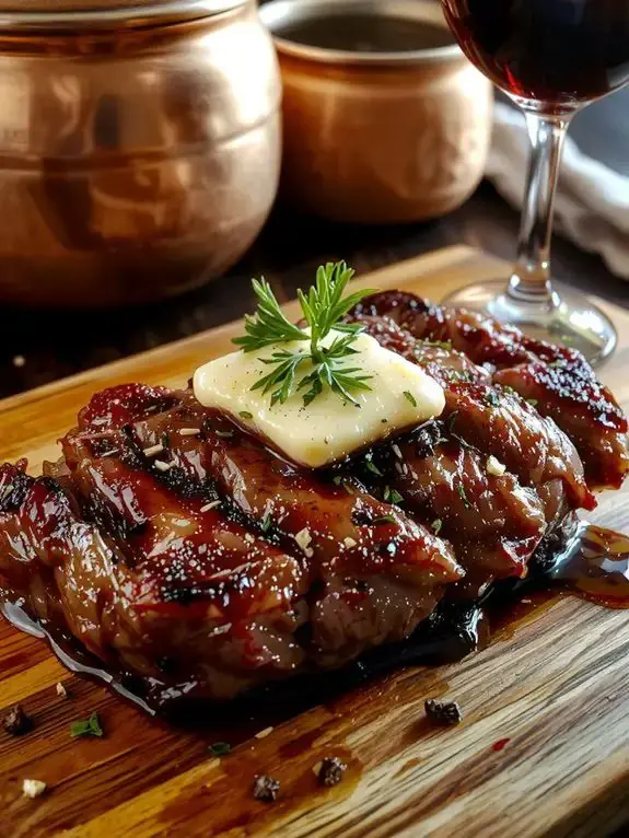 Red Wine Glazed Steak with Herb Butter – A Restaurant-Style Recipe at Home