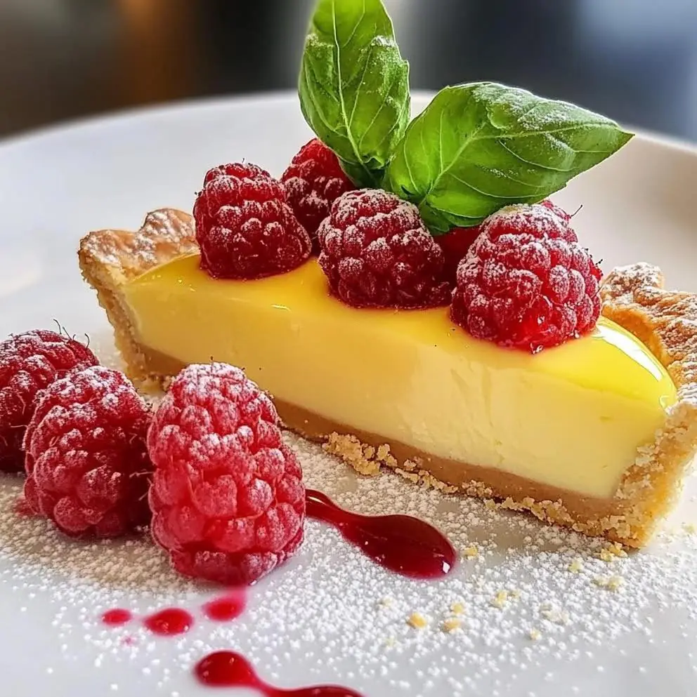 No-Bake Lemon Tart (Raspberry & Basil)