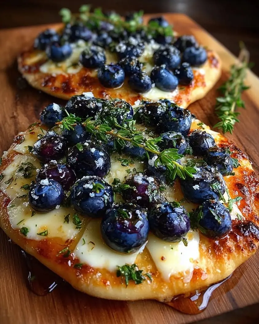 🫐 Blueberry & Brie Flatbread with Honey and Thyme