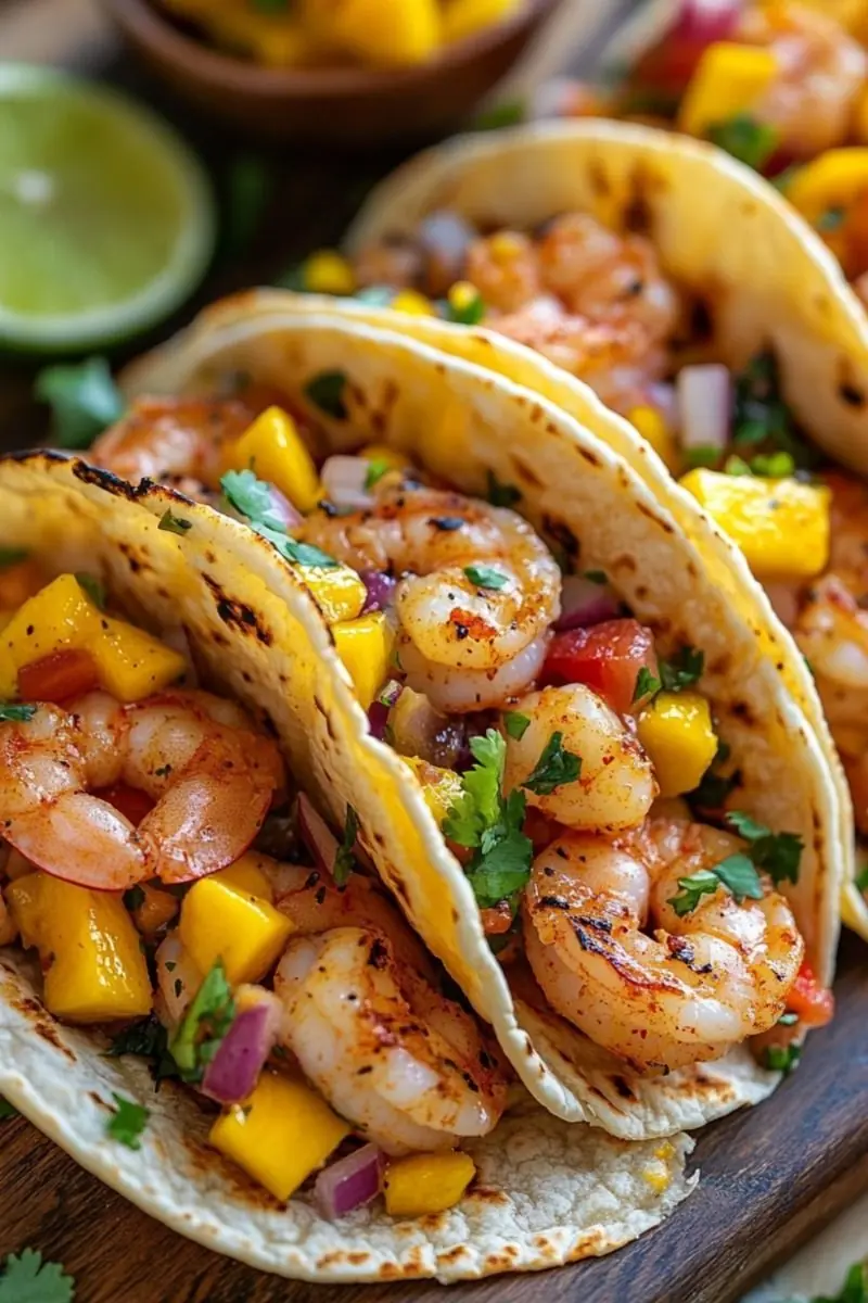 🌮 Shrimp Tacos with Fresh Mango Salsa