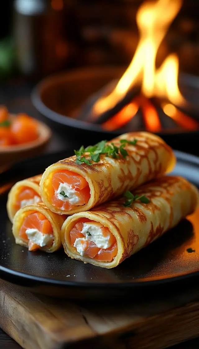 🍳 Smoked Salmon & Spinach Omelette Roll