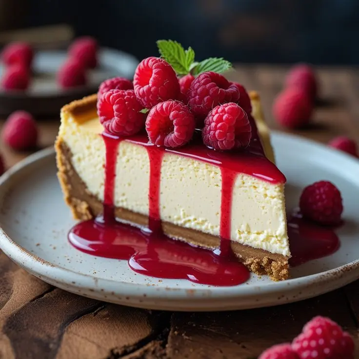 🍰 Classic New York Cheesecake with Berry Sauce
