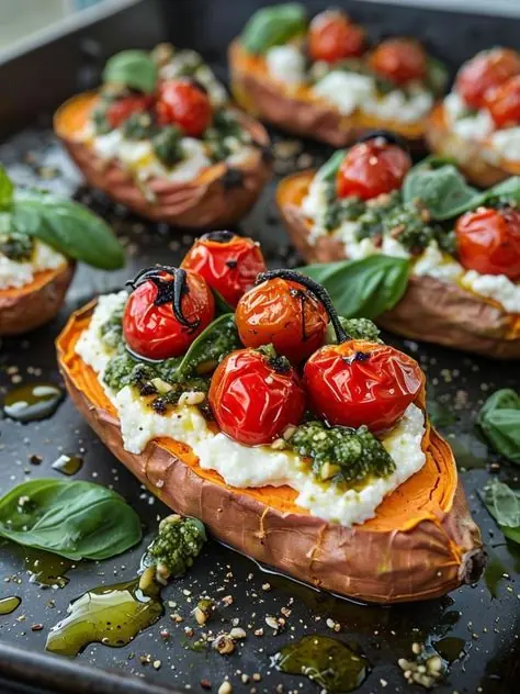 🍠 Caprese-Style Stuffed Sweet Potatoes