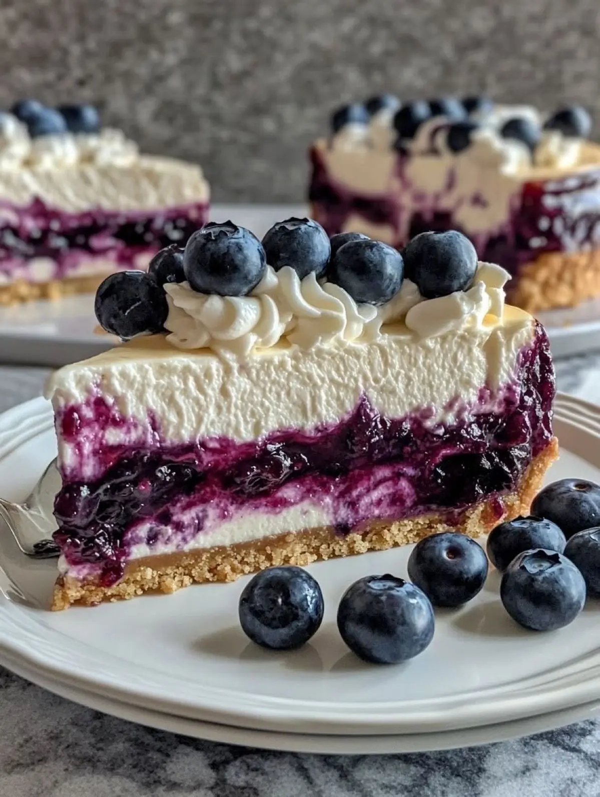 🫐 Blueberry Swirl Cheesecake