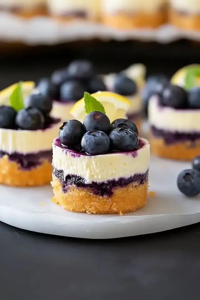 Mini Lemon Blueberry Cheesecakes – Individual Cheesecakes with Bright Citrus and Juicy Berries
