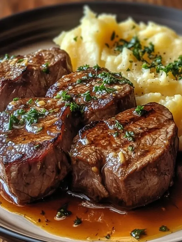 🥩 Garlic Butter Steak Bites with Creamy Mashed Potatoes