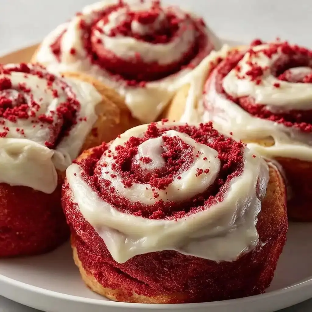 ❤️ Red Velvet Cinnamon Rolls with Cream Cheese Glaze