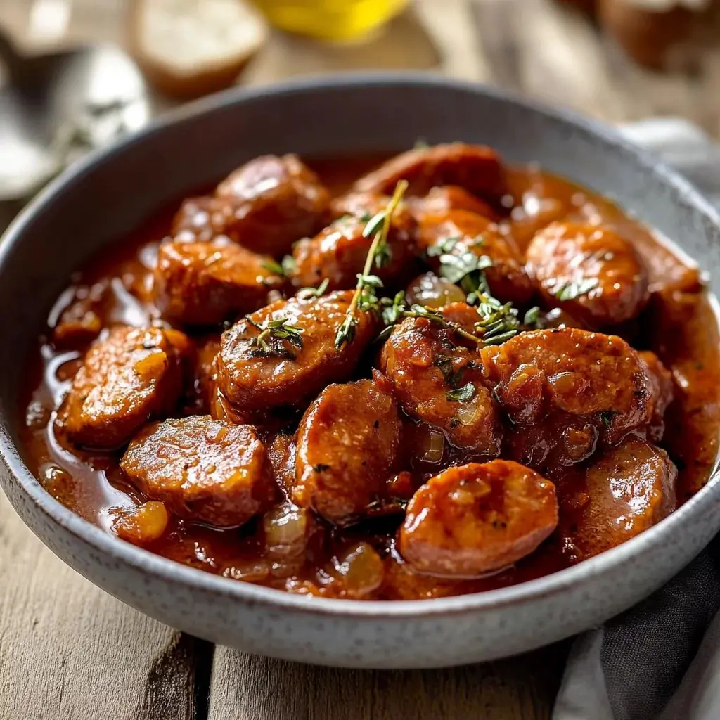 🍲 Hearty Sausage Stew in Rich Tomato-Onion Sauce