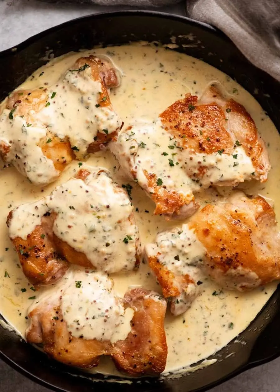 Honey Mustard Cream Chicken – A Rich Skillet Chicken with Sweet Tangy Cream Sauce