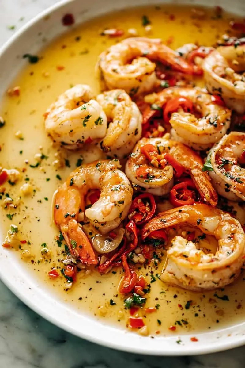 Garlic Butter Chili Prawns – Glossy Butter-Coated Shrimp with Garlic and Gentle Heat