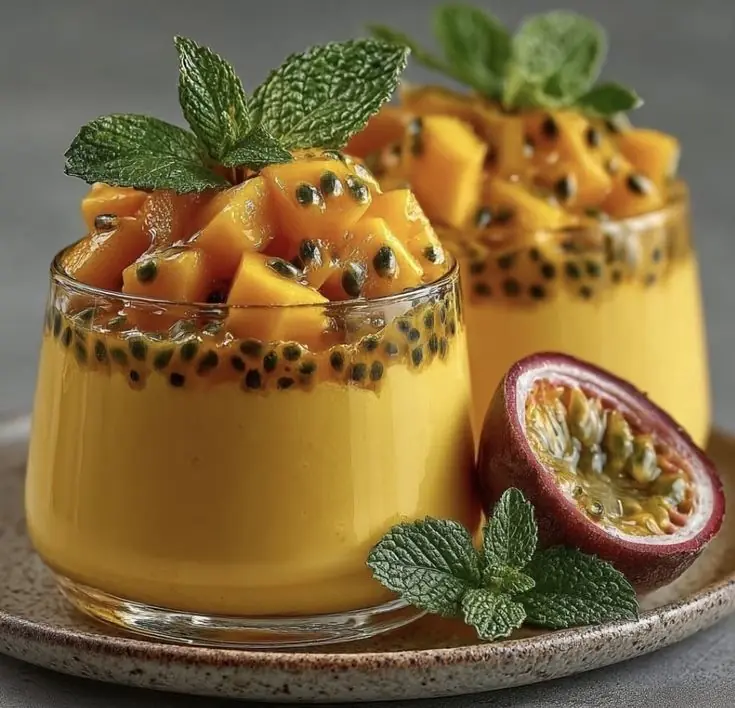 Mango Passion Fruit Panna Cotta