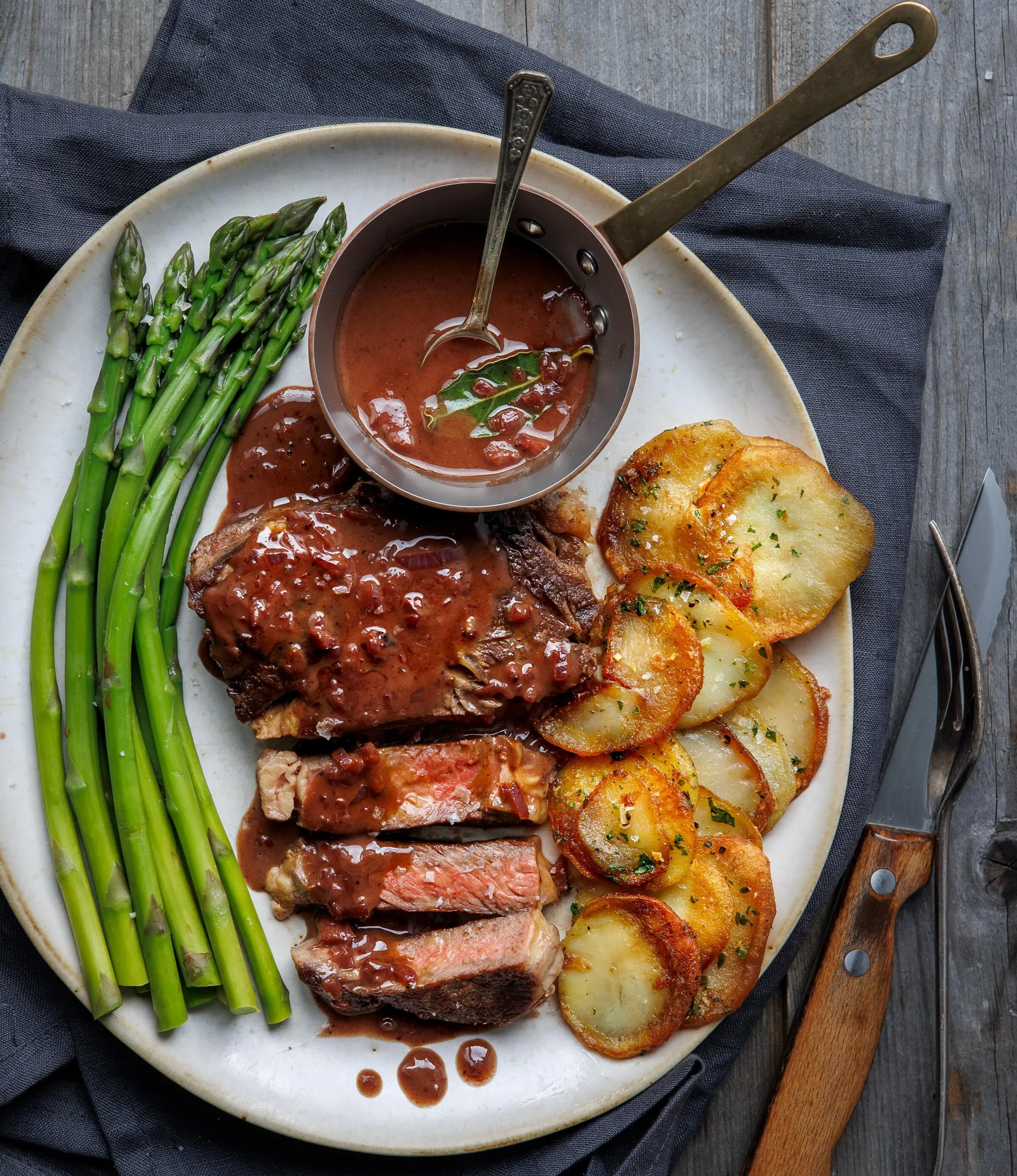 Steak with Red Wine Reduction – Pan-Seared Steak with a Deep Red Wine Butter Sauce