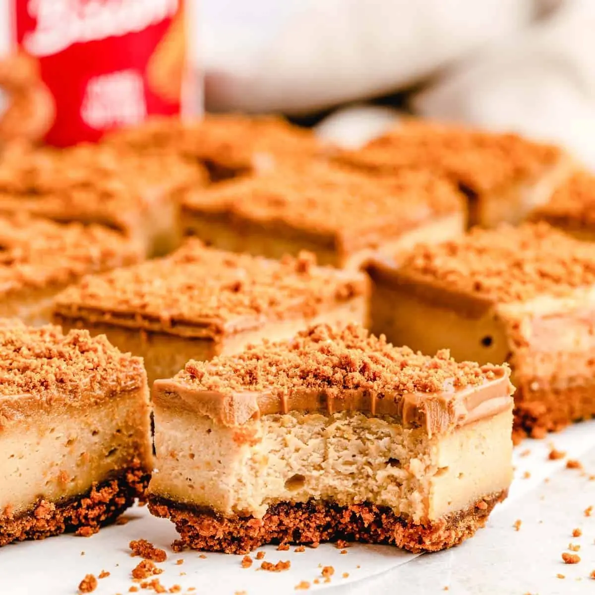 Biscoff Cheesecake Bars – Creamy Cheesecake with a Rich Cookie Butter Layer