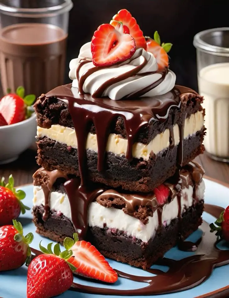 🍓 Chocolate Strawberry Cream Layer Cake