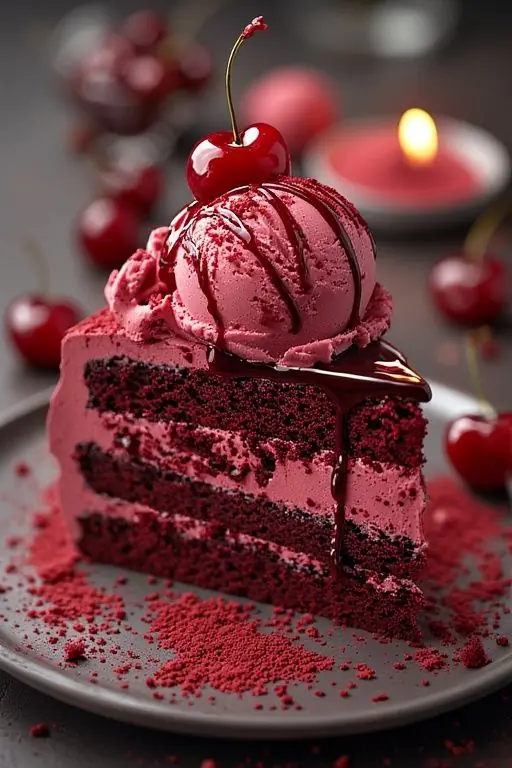 🍒 Red Velvet Cherry Chocolate Cake