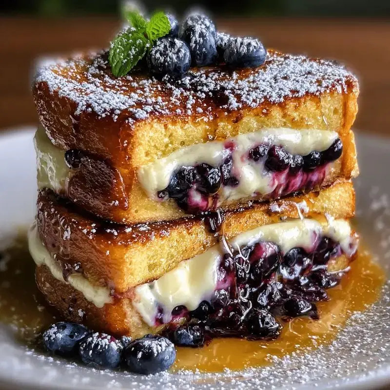 Blueberry Cream Stuffed French Toast