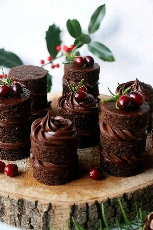Mini Chocolate Lava Cakes with Ganache & Raspberries