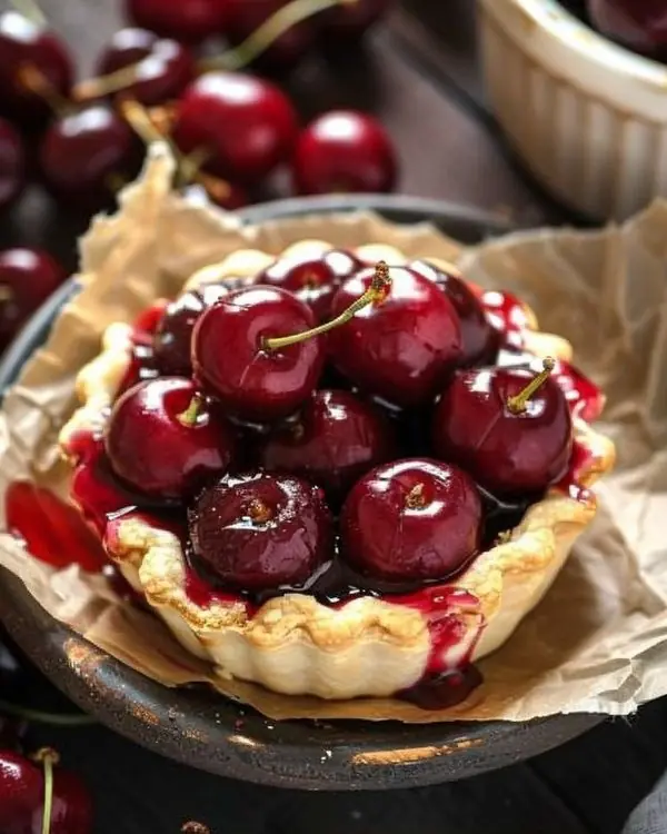 Cherry Tart with Whipped Cream
