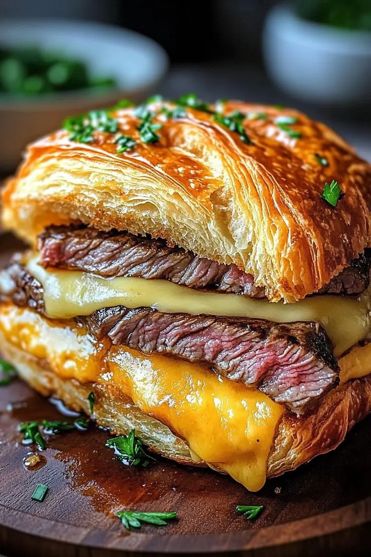 Steak & Cheese Croissant Sandwich