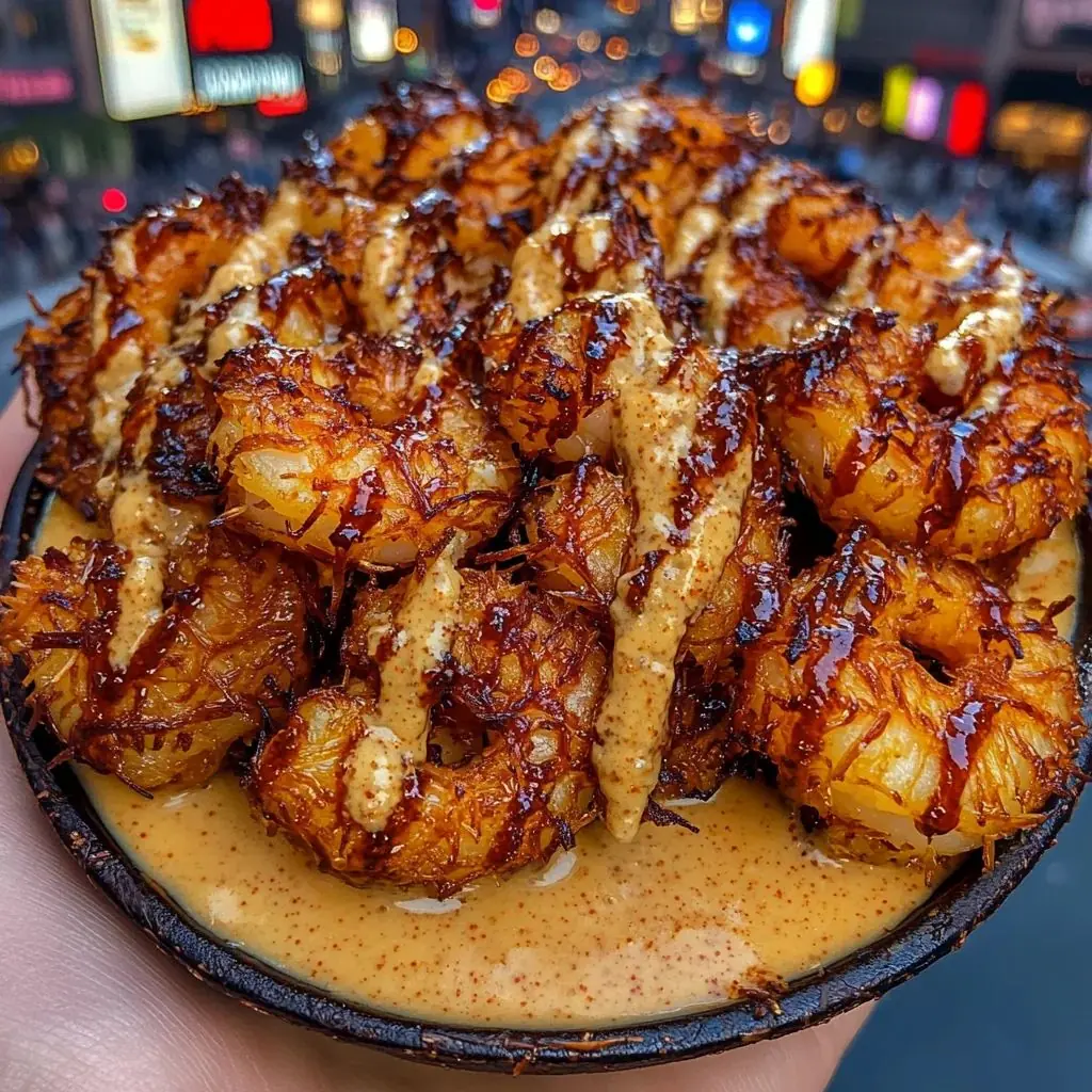 Crispy Coconut Shrimp with Spicy Honey Cream Sauce