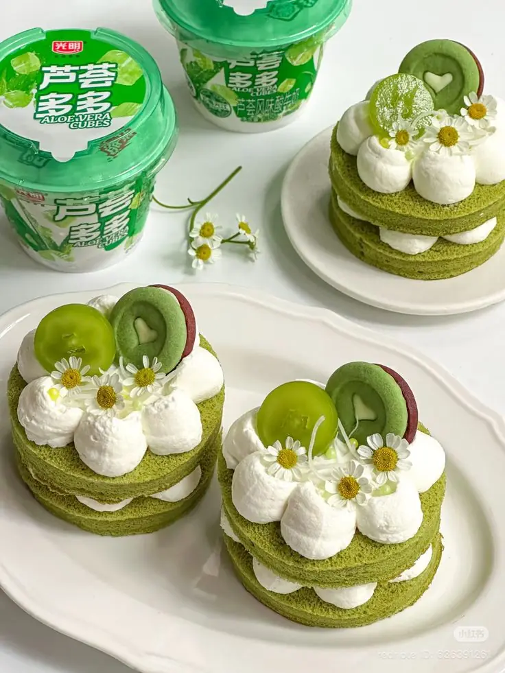 Mini Matcha Layer Cakes