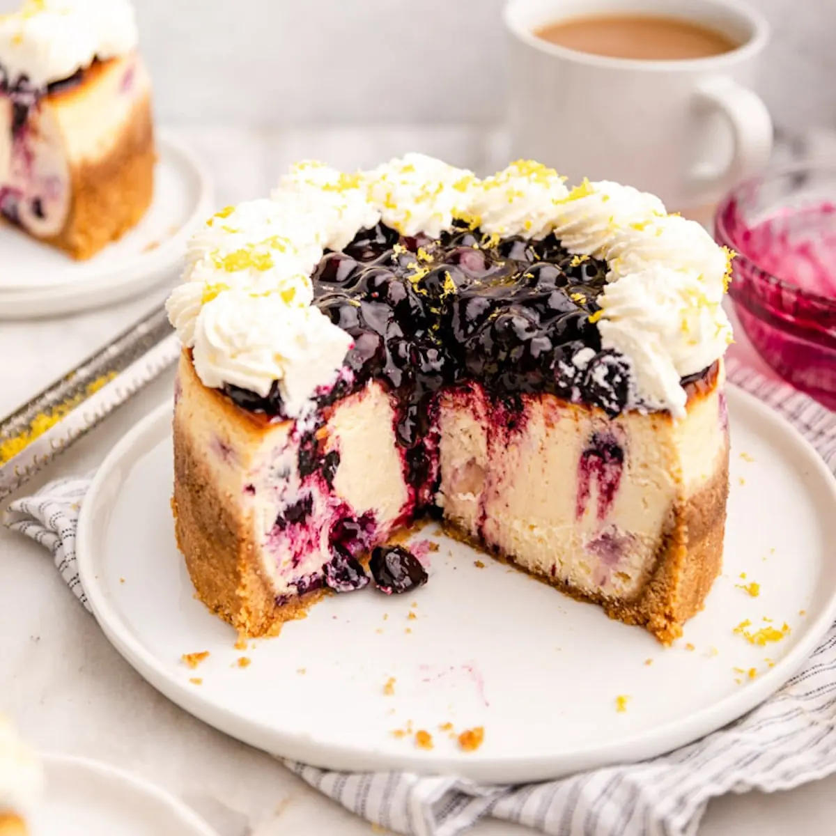 Lemon Blueberry Cheesecake Bars – Creamy Lemon Cheesecake with Blueberry Topping