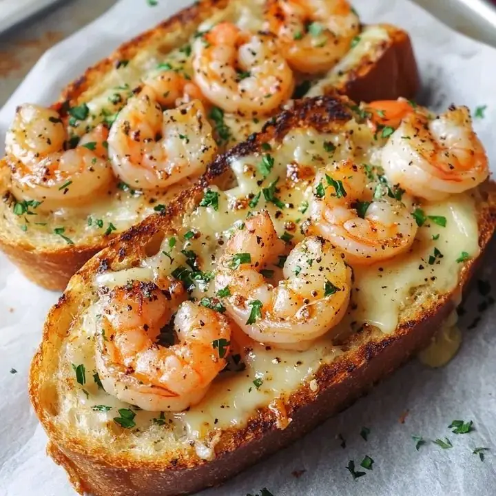 Garlic Shrimp Cheese Toast