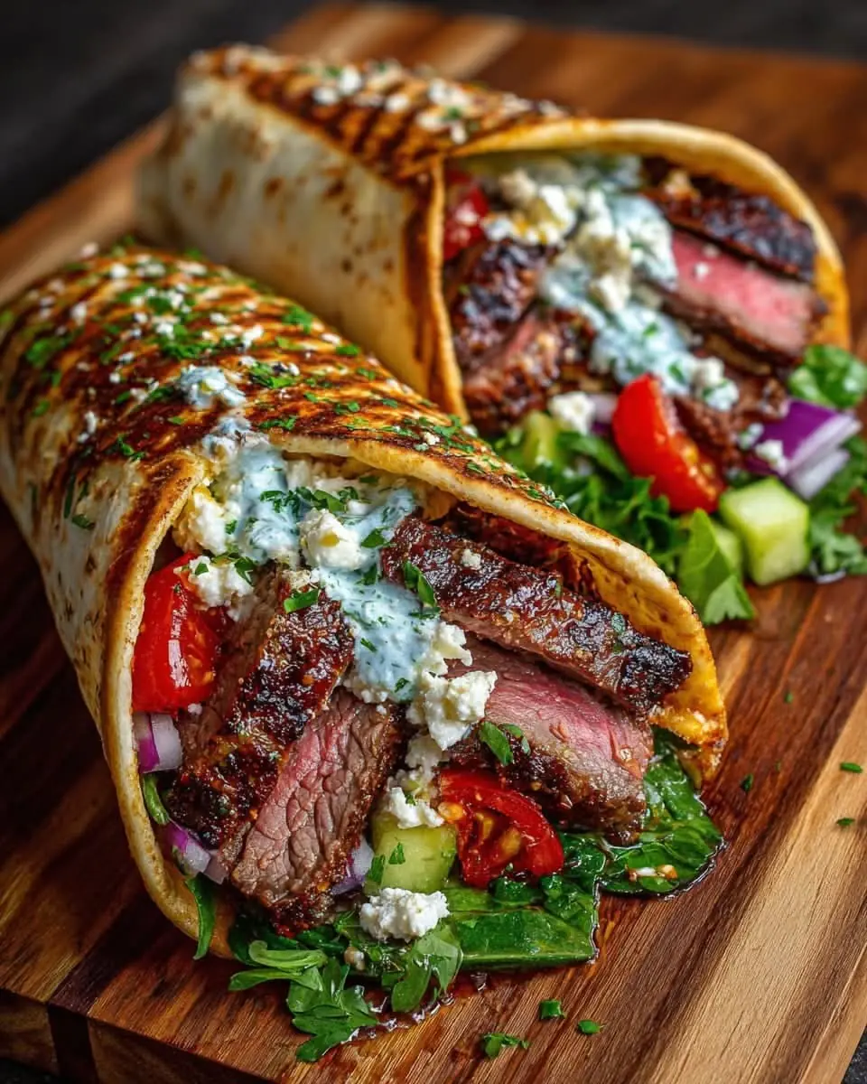 Grilled Steak Wrap with Tzatziki