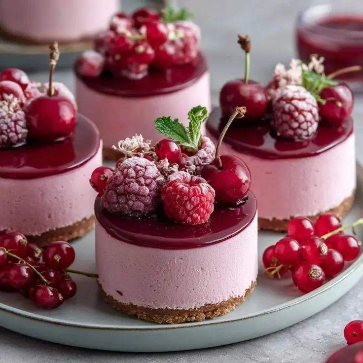Raspberry Mousse Mini Tarts