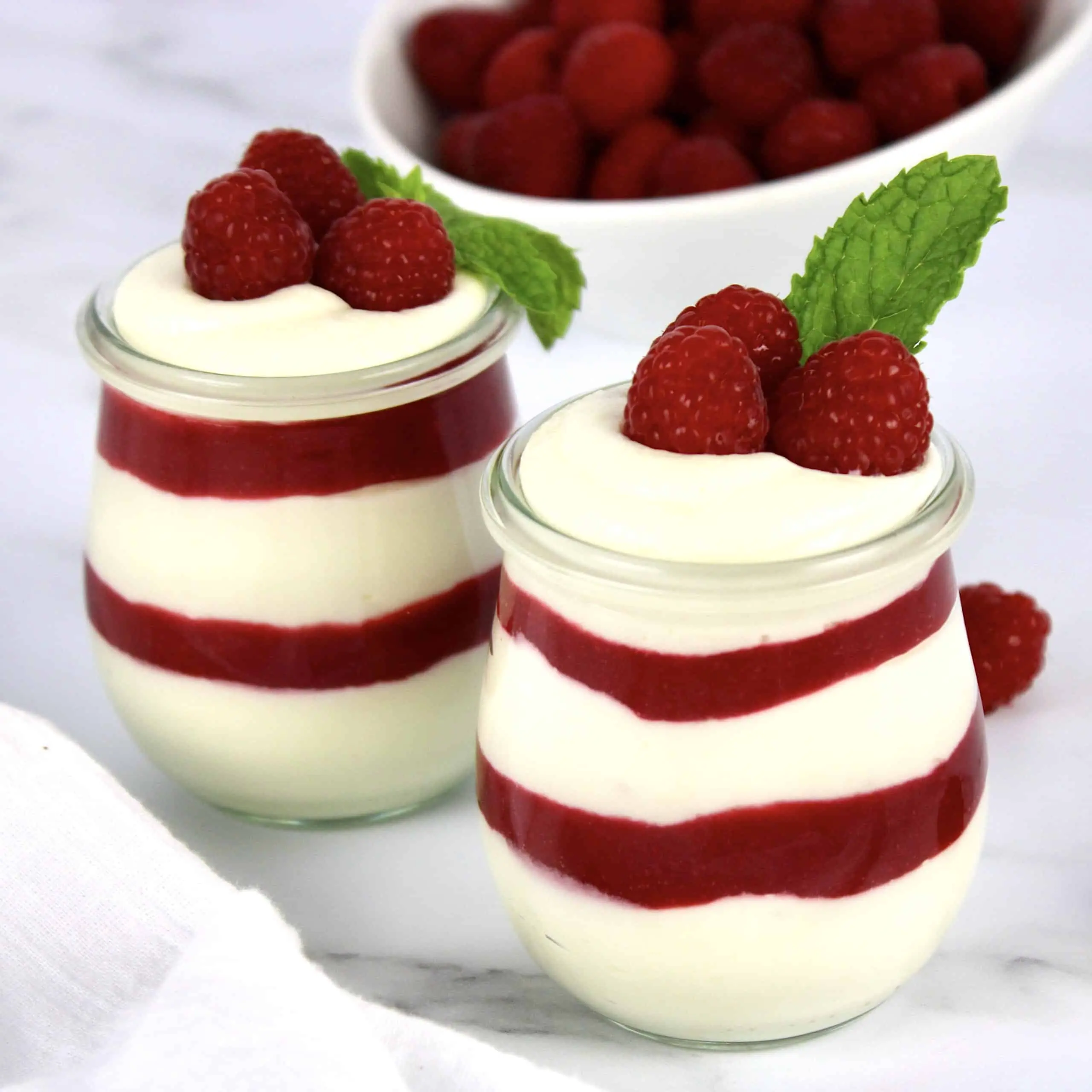 Raspberry White Chocolate Mousse – Creamy White Chocolate Dessert with Raspberry Sauce