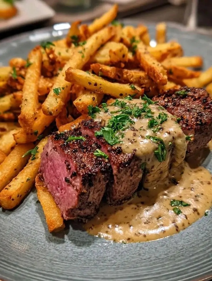 Steak with Peppercorn Sauce (Steak Frites)