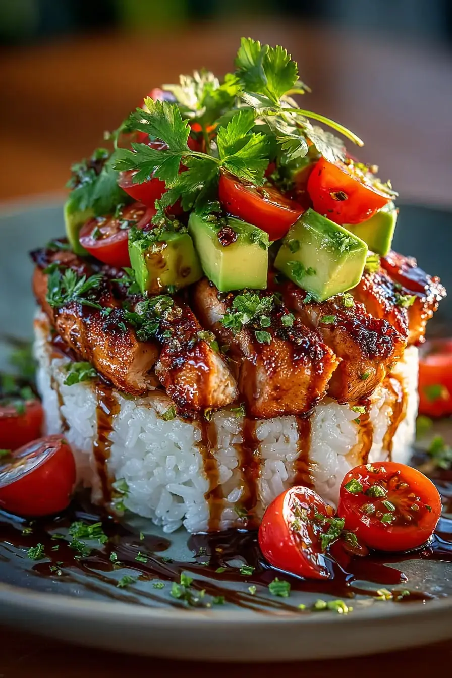 🥑 Blackened Chicken Avocado Rice Bowl