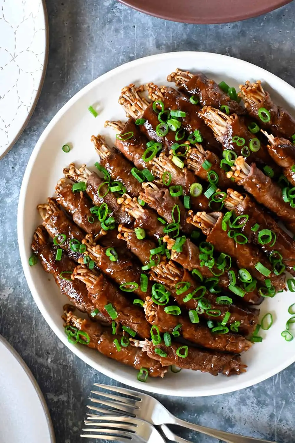 Beef Enoki Rolls – Caramelized Beef with Glossy Teriyaki Glaze