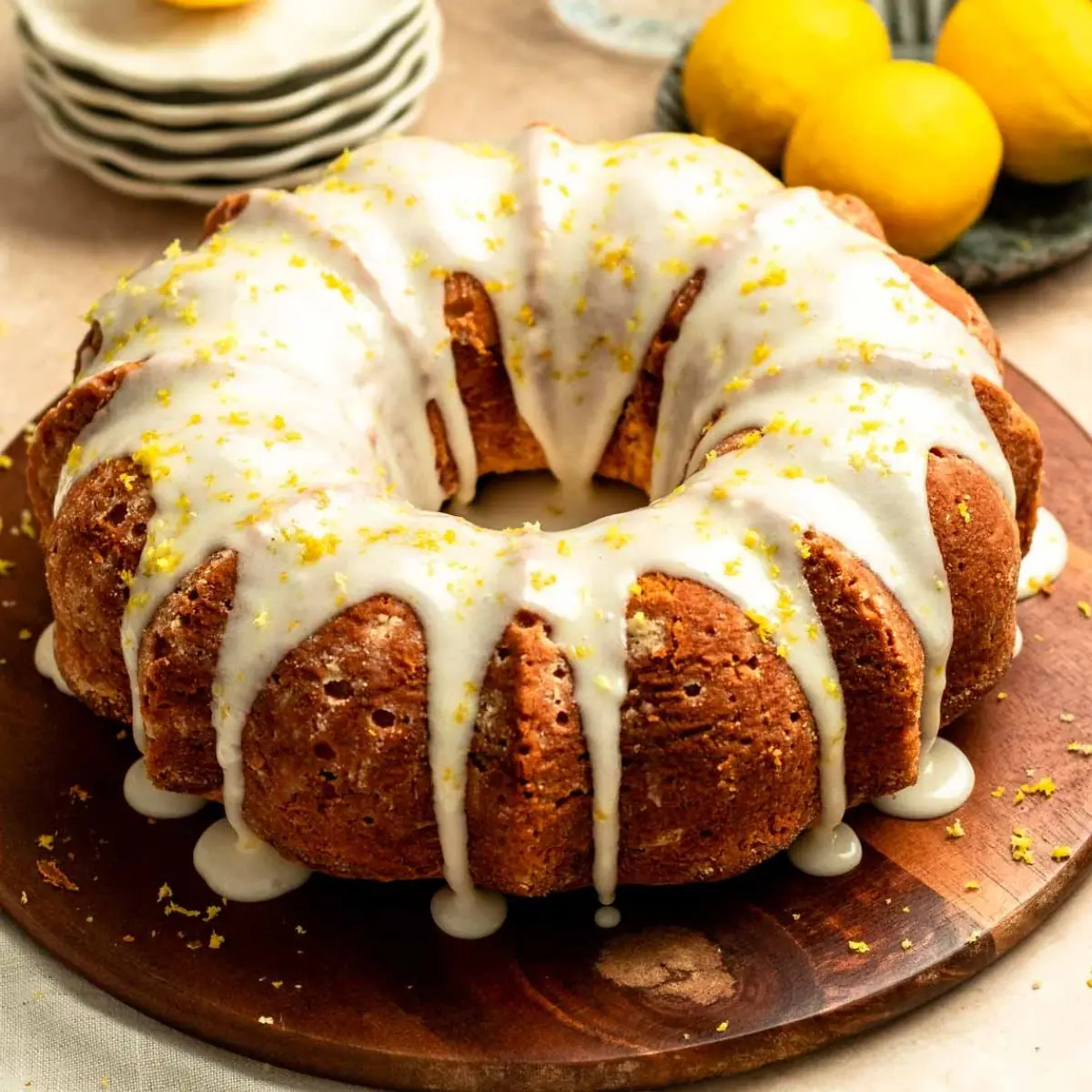 Lemon Cream Cheese Pound Cake – Moist, Buttery Cake with Tangy Glaze