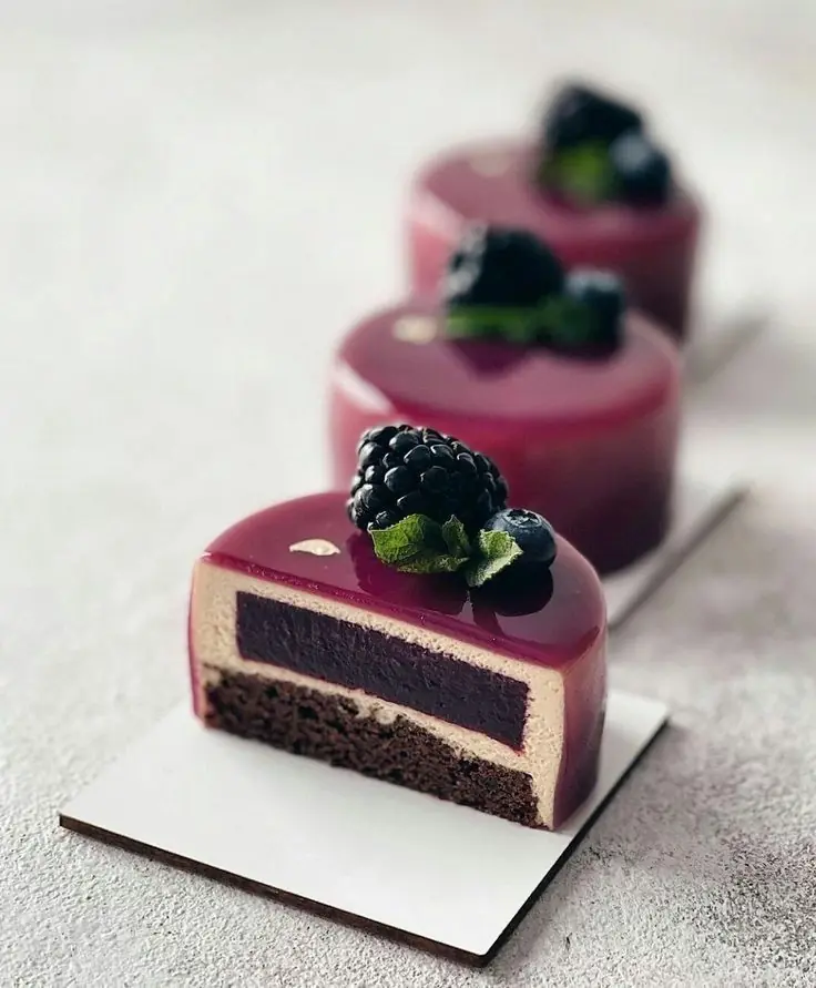 🍇 Blackberry Chocolate Entremet (Mirror Glaze Cake)