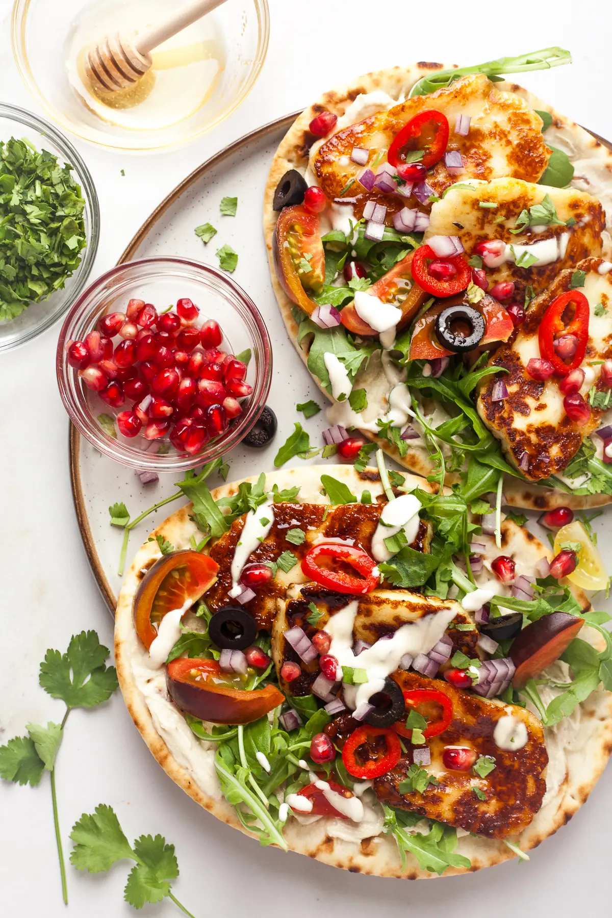 Hot Honey Halloumi Flatbread – Crispy Flatbread with Golden Halloumi and Chili Honey