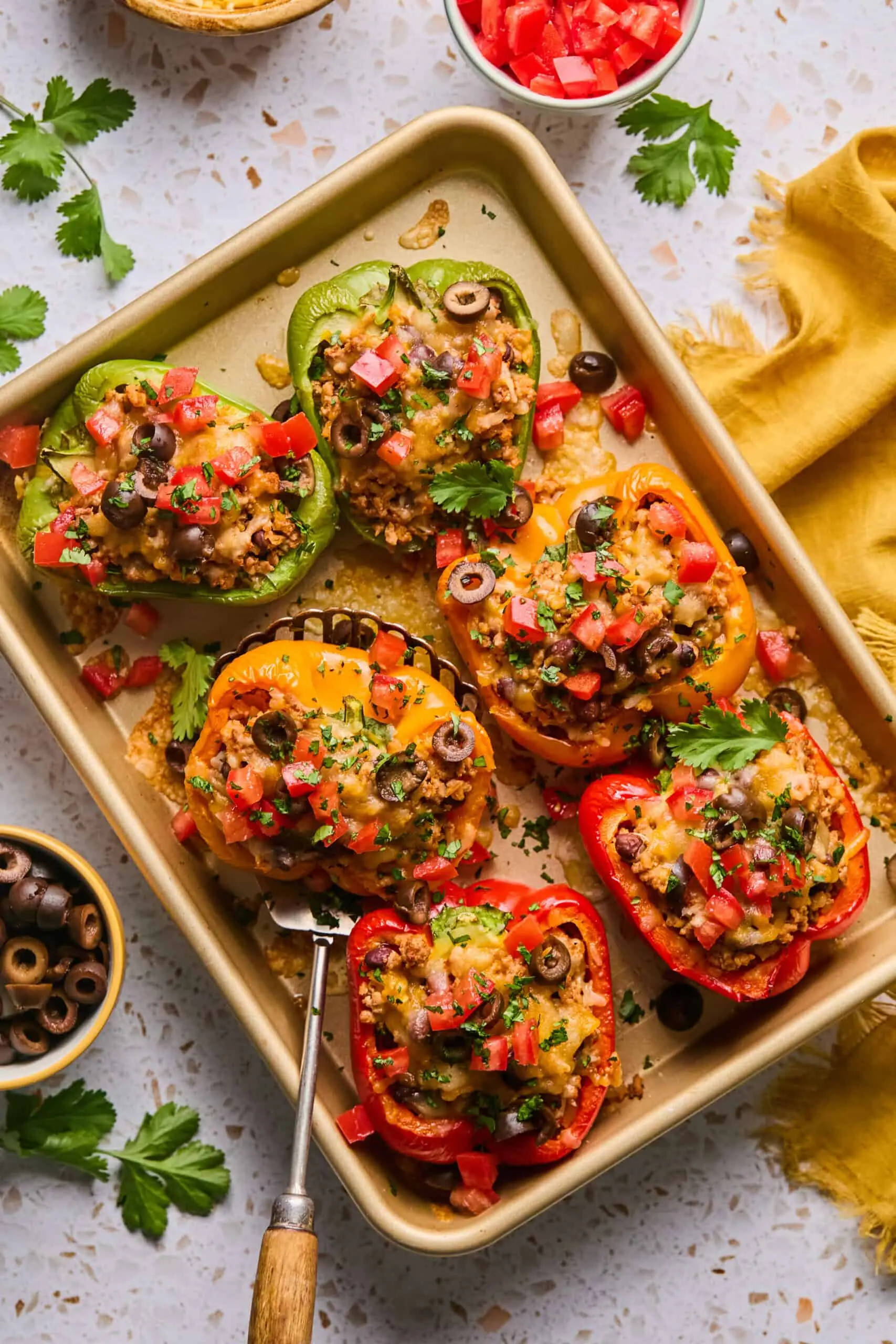 Taco Stuffed Peppers – Baked Bell Peppers with Seasoned Beef and Melted Cheese