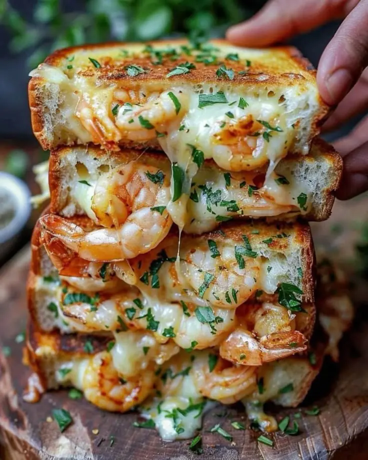 🦐 Cheesy Garlic Shrimp Grilled Sandwich