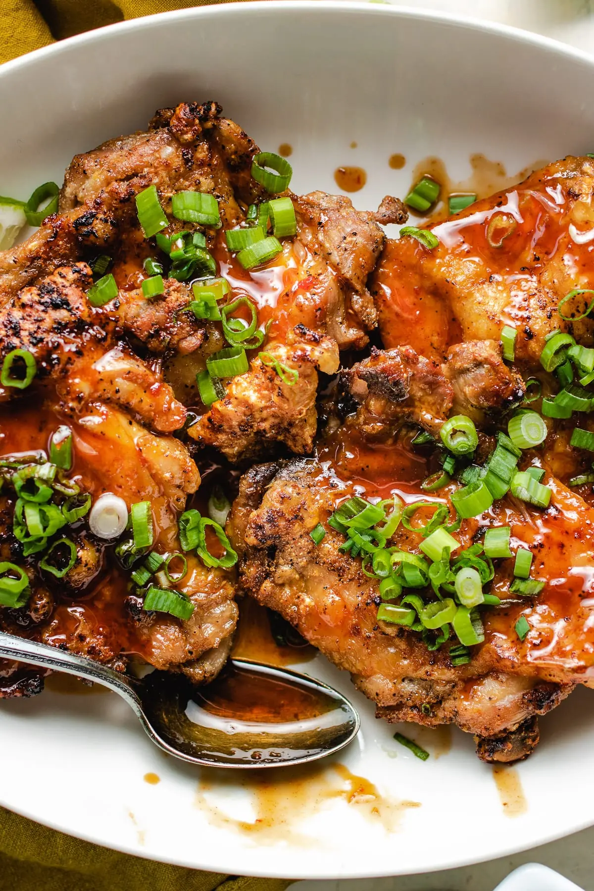 Honey Sriracha Glass Chicken – Ultra-Crispy Glazed Chicken with a Blue Cheese Cloud Pour