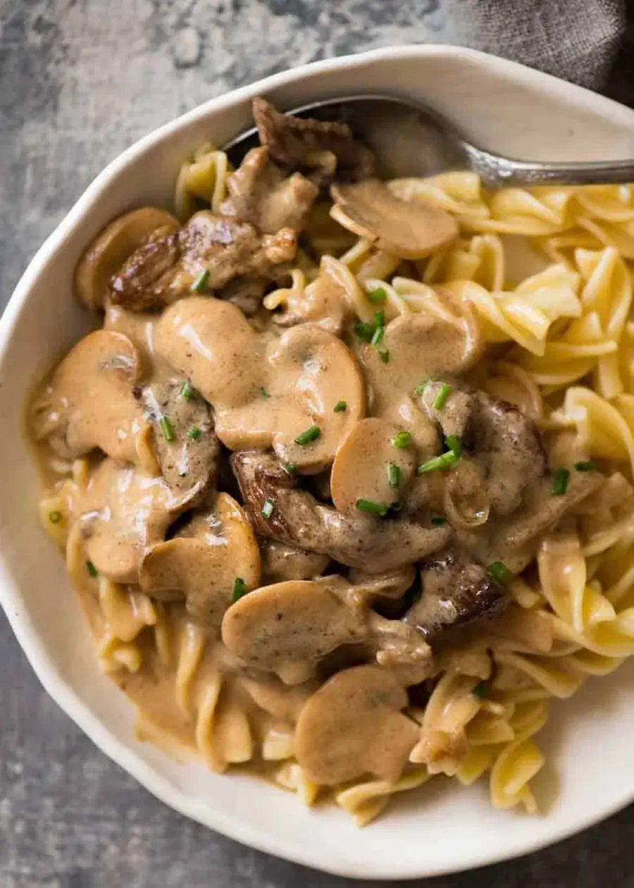 Beef Stroganoff – Classic Tender Beef in a High-Gloss Mushroom and Sour Cream Sauce