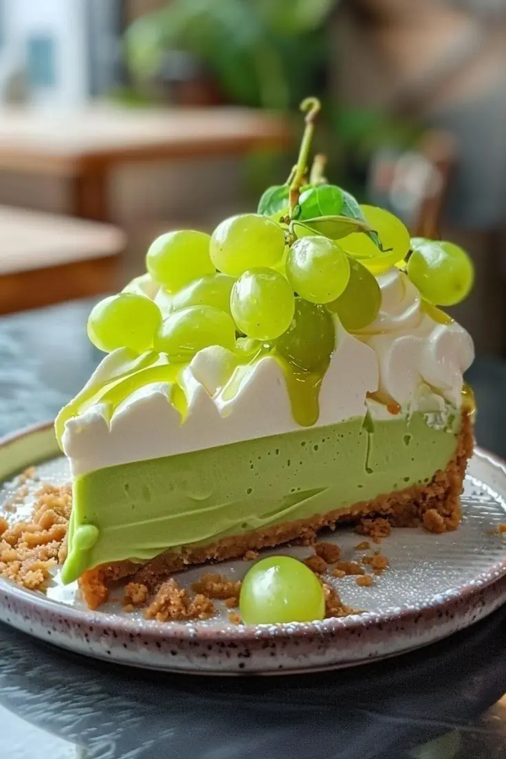 🍇 Matcha Grape Cheesecake (No-Bake, Creamy & Fresh)