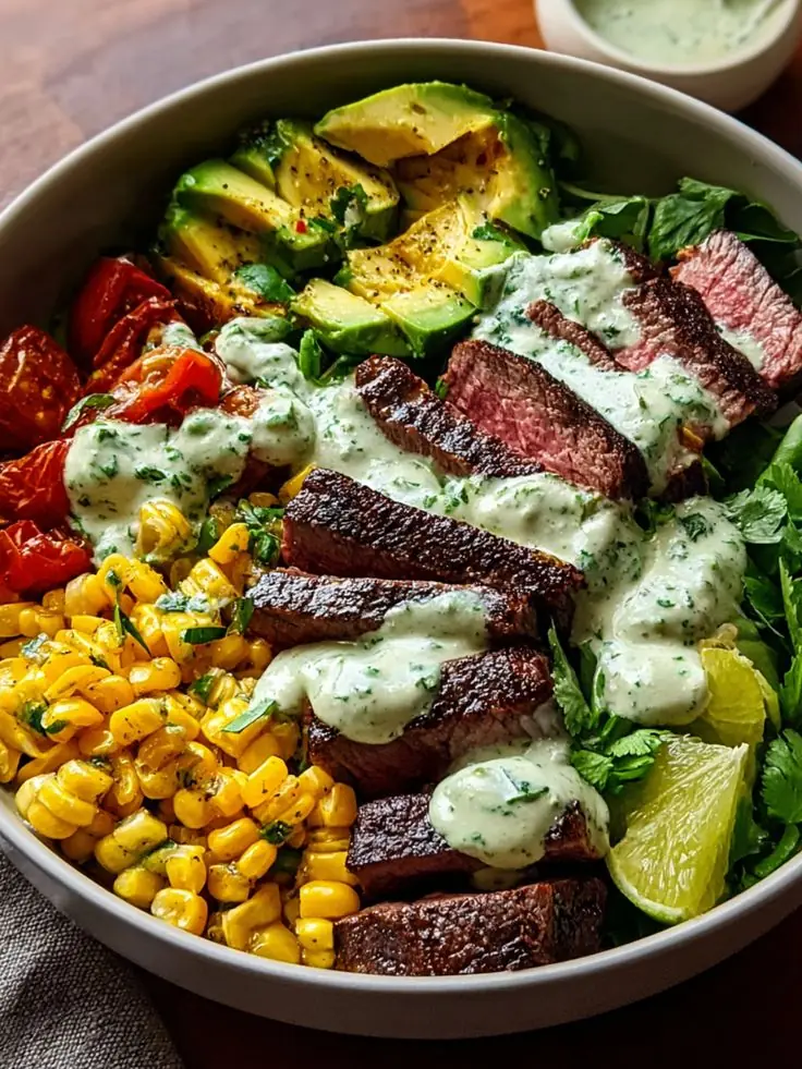 🥩🥑 Steak Bowl with Creamy Herb Sauce