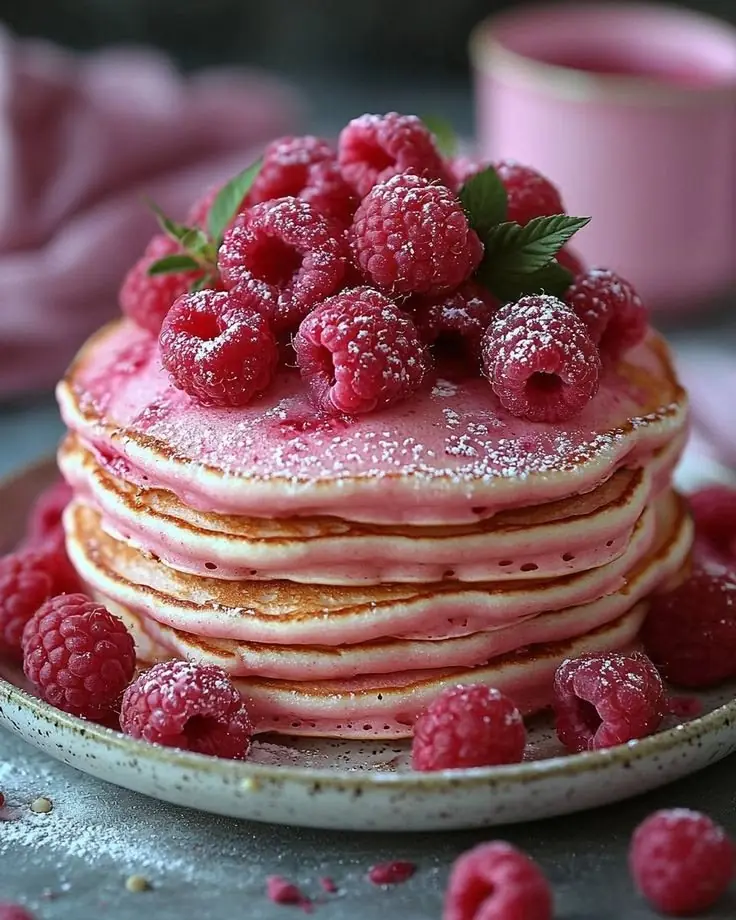 🥞 Raspberry Pancakes (Fluffy & Aesthetic Pink)