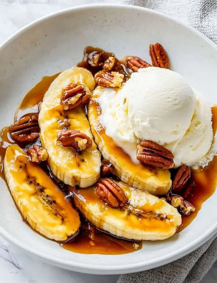 ๐ Caramelized Bananas with Vanilla Ice Cream