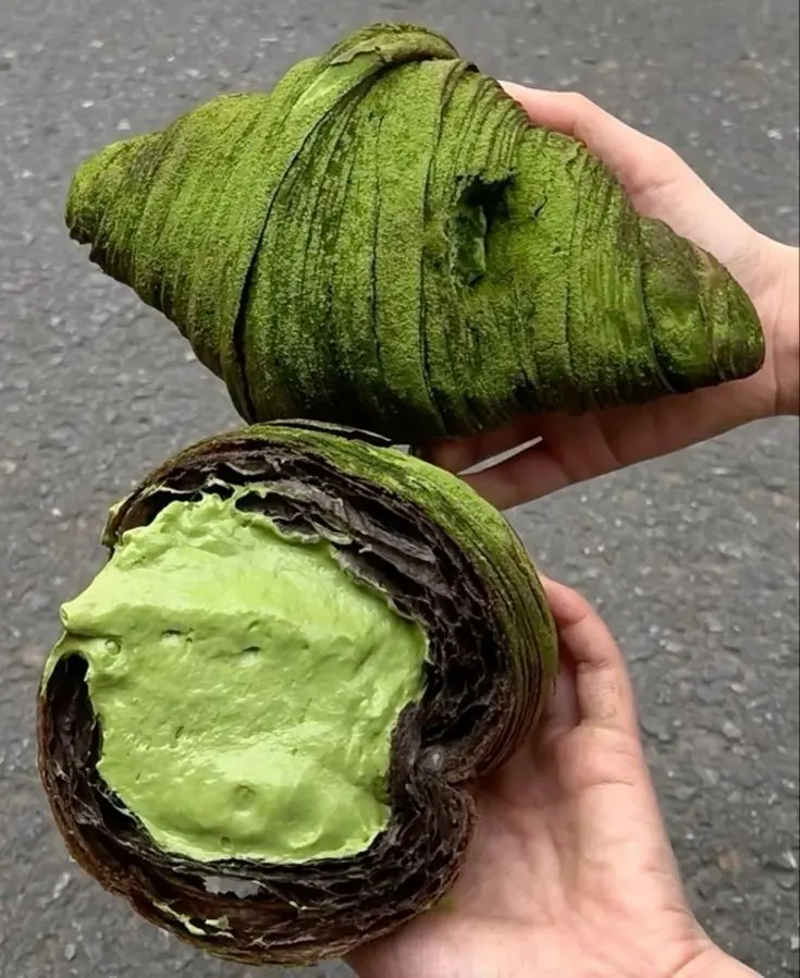 Matcha Croissant with Cream Filling