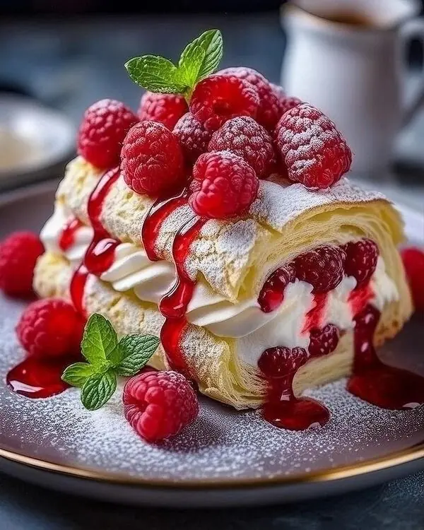 ๐ฅ Raspberry Cream Crepe Rolls