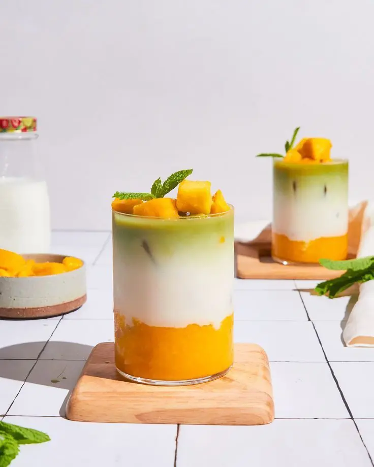 🥭🍵 Mango Matcha Latte (Iced)